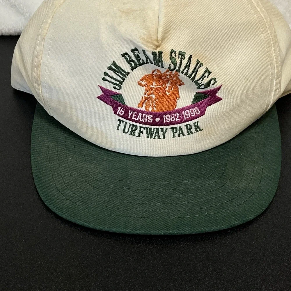 Vintage Jim Beam Stakes Hat Turfway Park Horse Racing Kentucky 1996 SnapBack Cap
